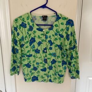 Green and floral cardigan from “24hundred” brand, Small